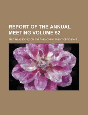 Book cover for Report of the Annual Meeting Volume 52