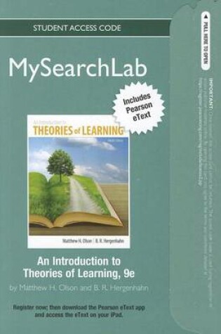Cover of MySearchLab with Pearson eText -- Standalone Access Card -- for An Introduction to Theories of Learning