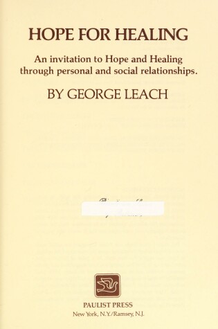 Cover of Hope for Healing