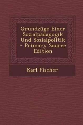 Cover of Grundzuge Einer Sozialpadagogik Und Sozialpolitik - Primary Source Edition