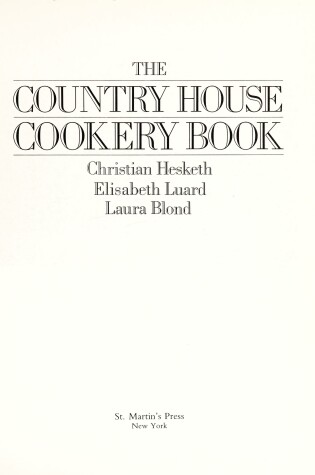 Cover of The Country House Cookery Book