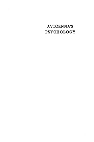 Cover of Avicenna's Psychology