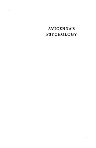 Book cover for Avicenna's Psychology