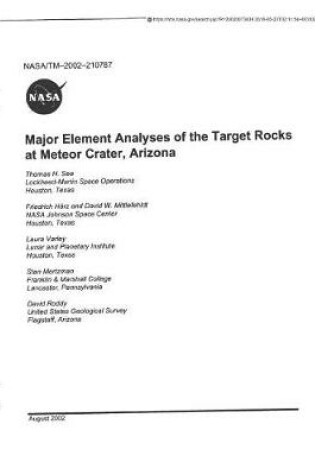Cover of Major Element Analysis of the Target Rocks at Meteor Crater, Arizona