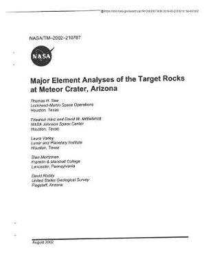 Book cover for Major Element Analysis of the Target Rocks at Meteor Crater, Arizona