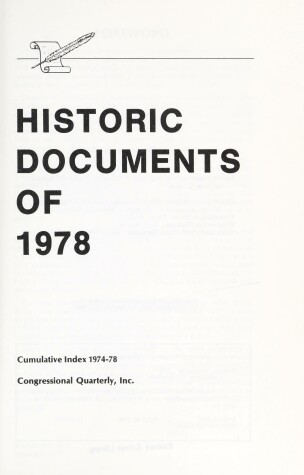 Cover of Historic Documents of 1978