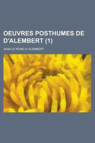 Cover of Oeuvres Posthumes de D'Alembert (1)