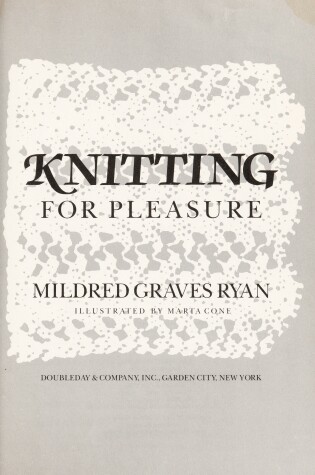 Cover of Knitting for Pleasure