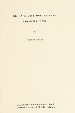 Cover of We Have Lost Our Fathers and Other Poems
