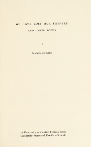 Cover of We Have Lost Our Fathers and Other Poems