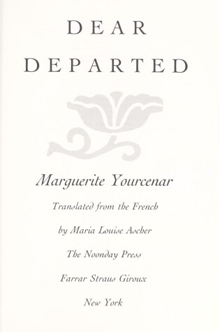 Cover of Dear Departed: a Memoir