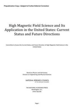 Cover of High Magnetic Field Science and Its Application in the United States