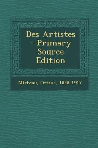 Cover of Des Artistes