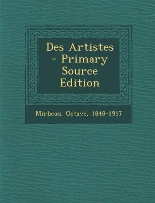 Book cover for Des Artistes