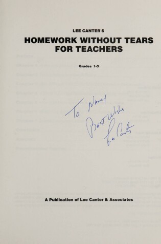 Cover of Homework Without Tears for Teachers Grades 1-3