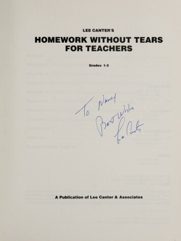 Book cover for Homework Without Tears for Teachers Grades 1-3