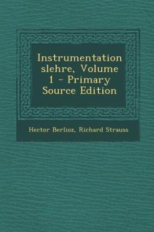 Cover of Instrumentationslehre, Volume 1