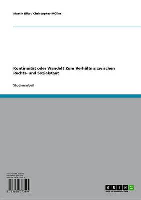 Book cover for Kontinuitat Oder Wandel? Zum Verhaltnis Zwischen Rechts- Und Sozialstaat