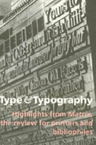Cover of Type and Typography