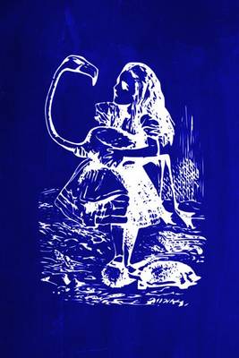 Cover of Alice in Wonderland Chalkboard Journal - Alice and The Flamingo (Blue)