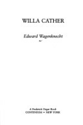 Cover of Willa Cather