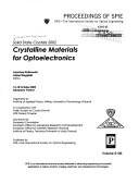 Book cover for Solid State Crystals 2002