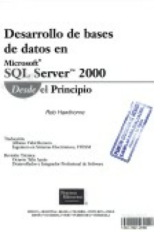 Cover of Desarrollo de Bases de Datos MS SQL Sever 2000