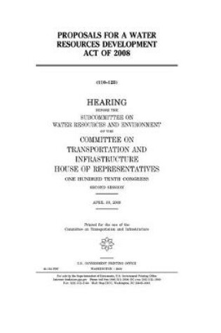 Cover of Proposals for a Water Resources Development Act of 2008