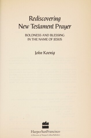 Cover of Rediscovering New Testament Prayer