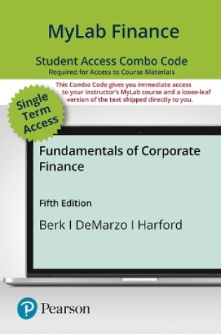 Cover of Mylab Finance with Pearson Etext -- Combo Access Card -- For Fundamentals of Corporate Finance