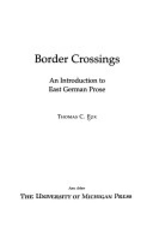 Cover of Border Crossings