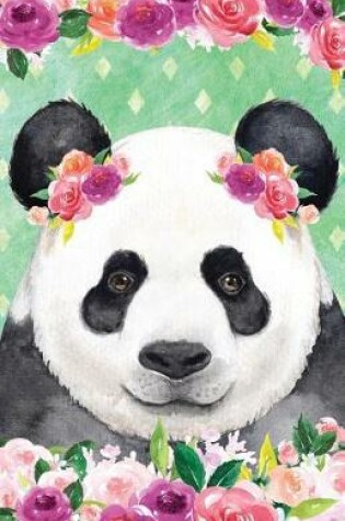 Cover of Journal Notebook For Animal Lovers Cute Panda In Flowers