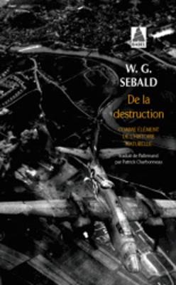 Book cover for De la destruction comme element de l'histoire naturelle