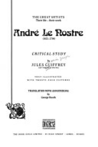 Cover of Andre Le Nostre