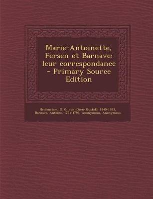 Book cover for Marie-Antoinette, Fersen et Barnave