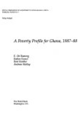 Cover of A Poverty Profile for Ghana, 1987-88