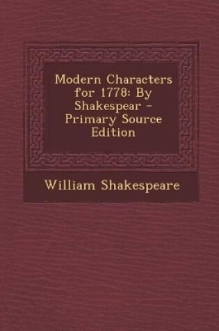 Cover of Modern Characters for 1778