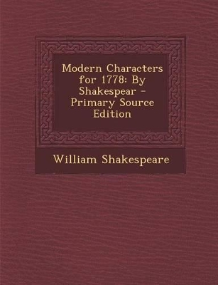 Book cover for Modern Characters for 1778