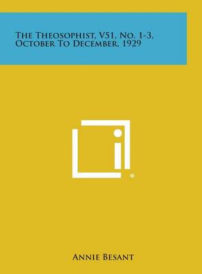 Book cover for The Theosophist, V51, No. 1-3, October to December, 1929