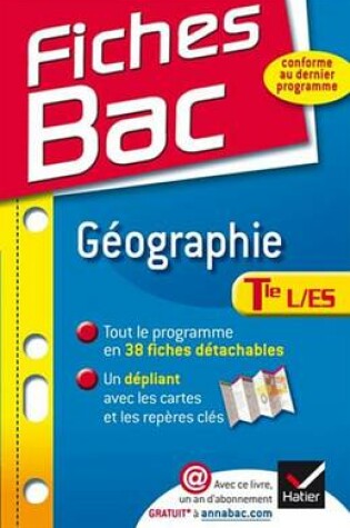 Cover of Fiches Bac Geographie Tle L, Es