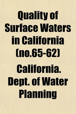 Book cover for Quality of Surface Waters in California (No.65-62)