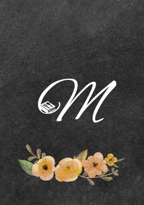 Book cover for Initial Monogram Letter M on Chalkboard