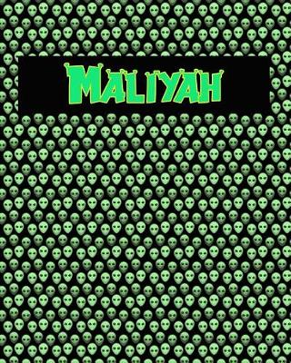 Book cover for 120 Page Handwriting Practice Book with Green Alien Cover Maliyah