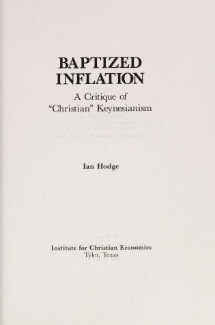 Cover of Baptized Inflation