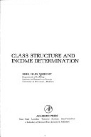 Cover of Class Structure and Income Determination