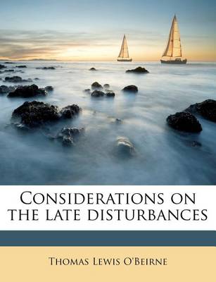 Book cover for Considerations on the Late Disturbances