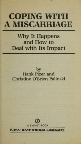 Book cover for Pizer & Palinski : Coping with A Miscarriage