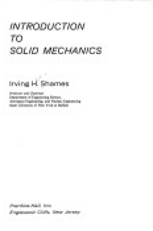 Cover of Introduction to Solid Mechanics