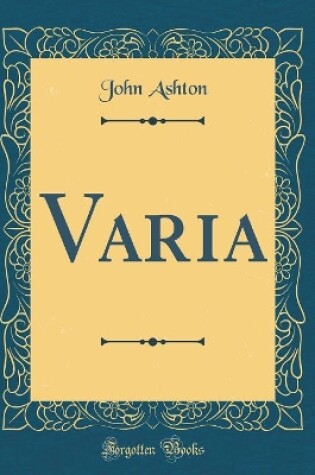 Cover of Varia (Classic Reprint)