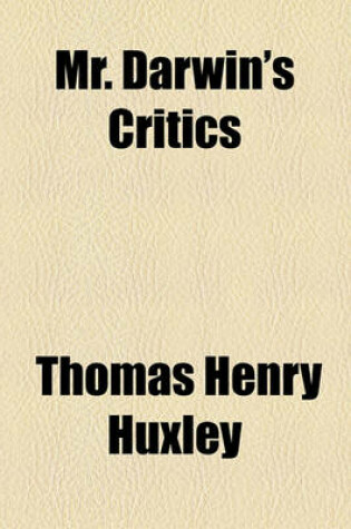 Cover of Mr. Darwin's Critics